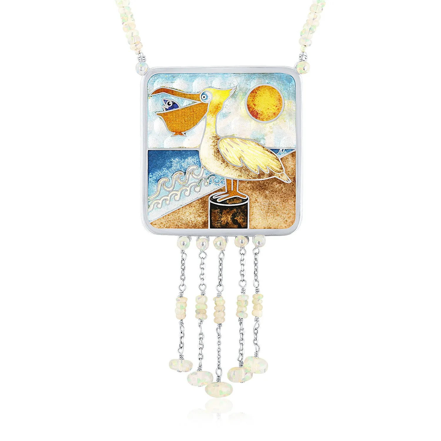 Limited Edition Enamel Pelican Necklace