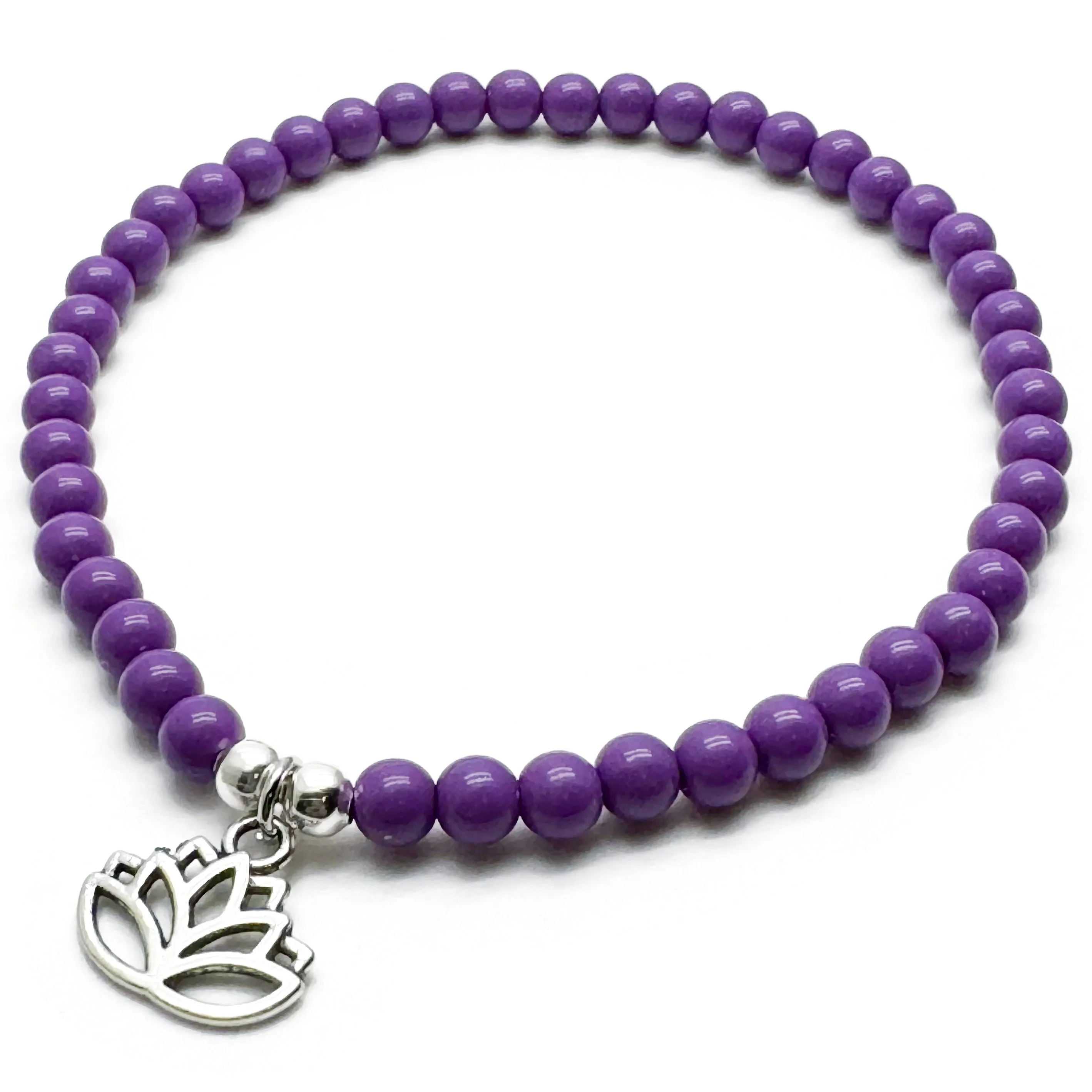 Lotus Flower Acrylic Bead Anklet - Colour Choice