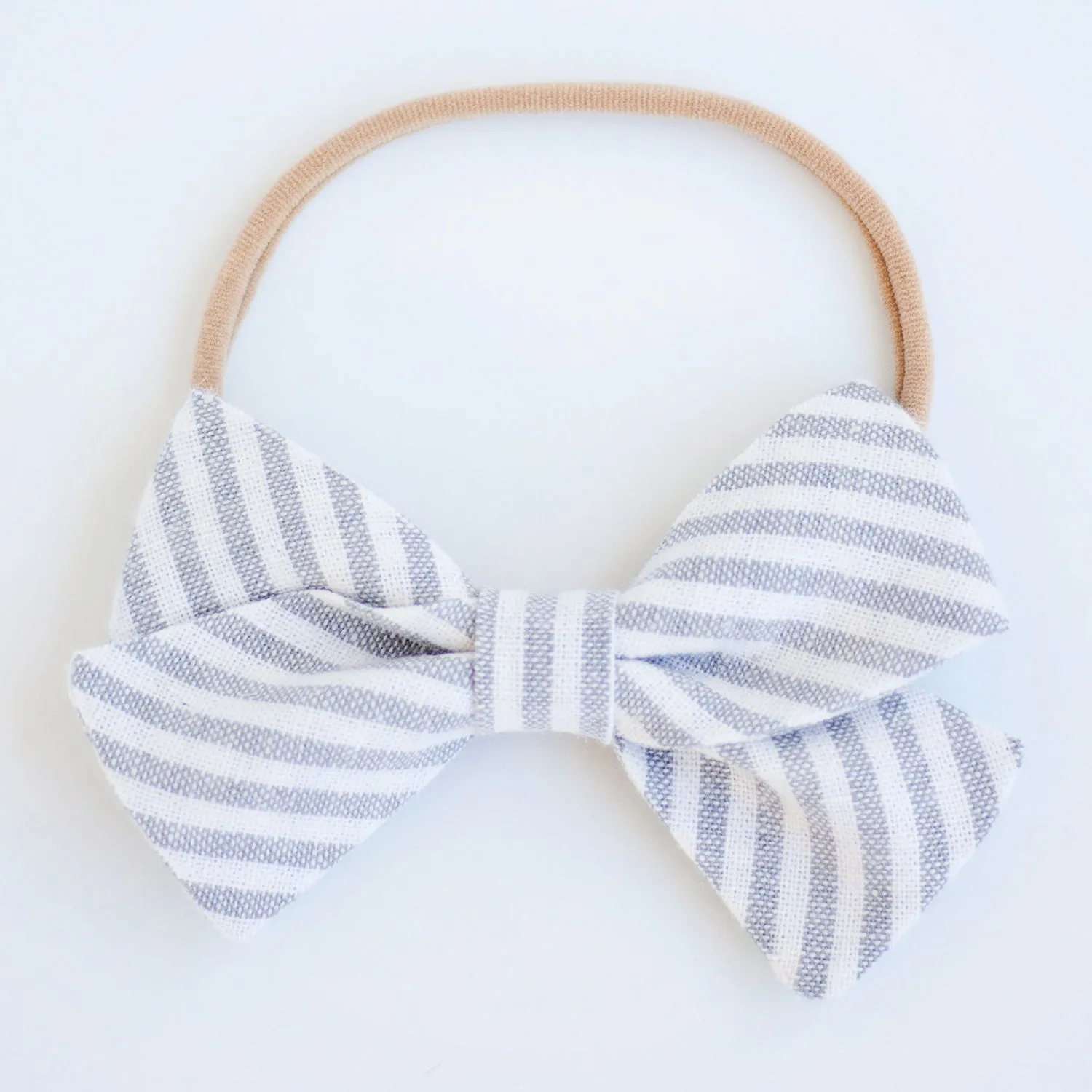 Men's Freestyle Self-Tie Bow Tie / Gray Linen Stripe