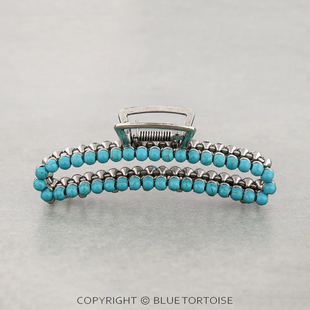 Navajo Stone Claw Clip - Turquoise