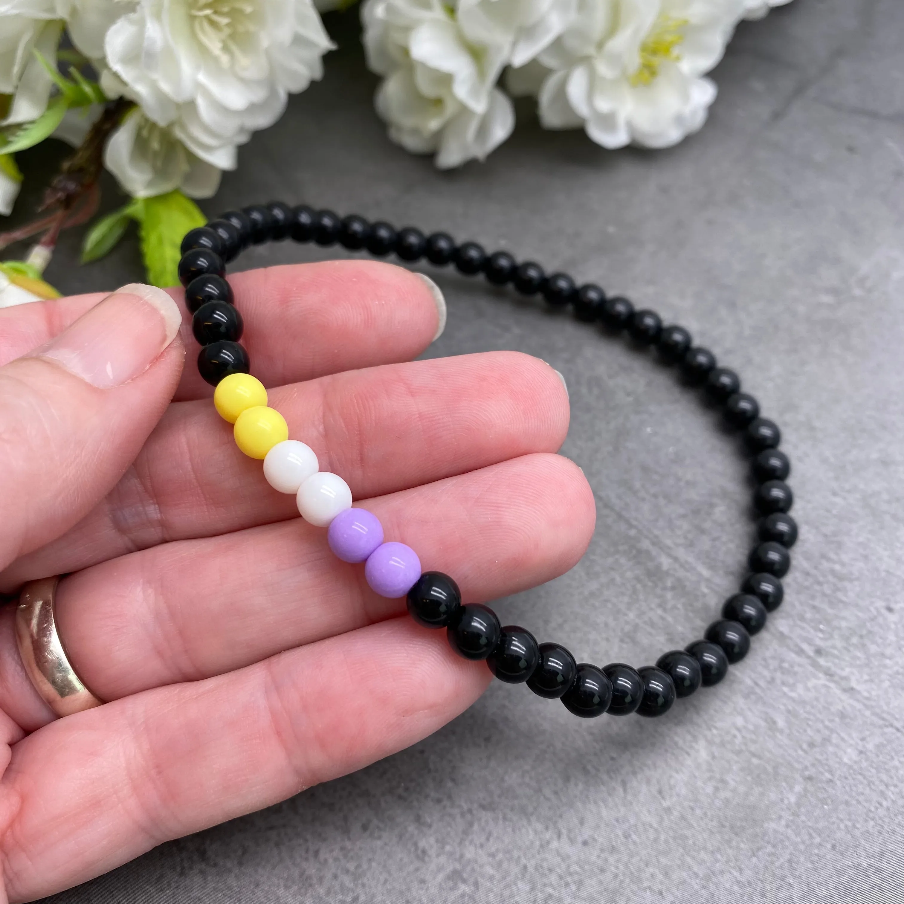 Non Binary Colours Acrylic Bead Anklet