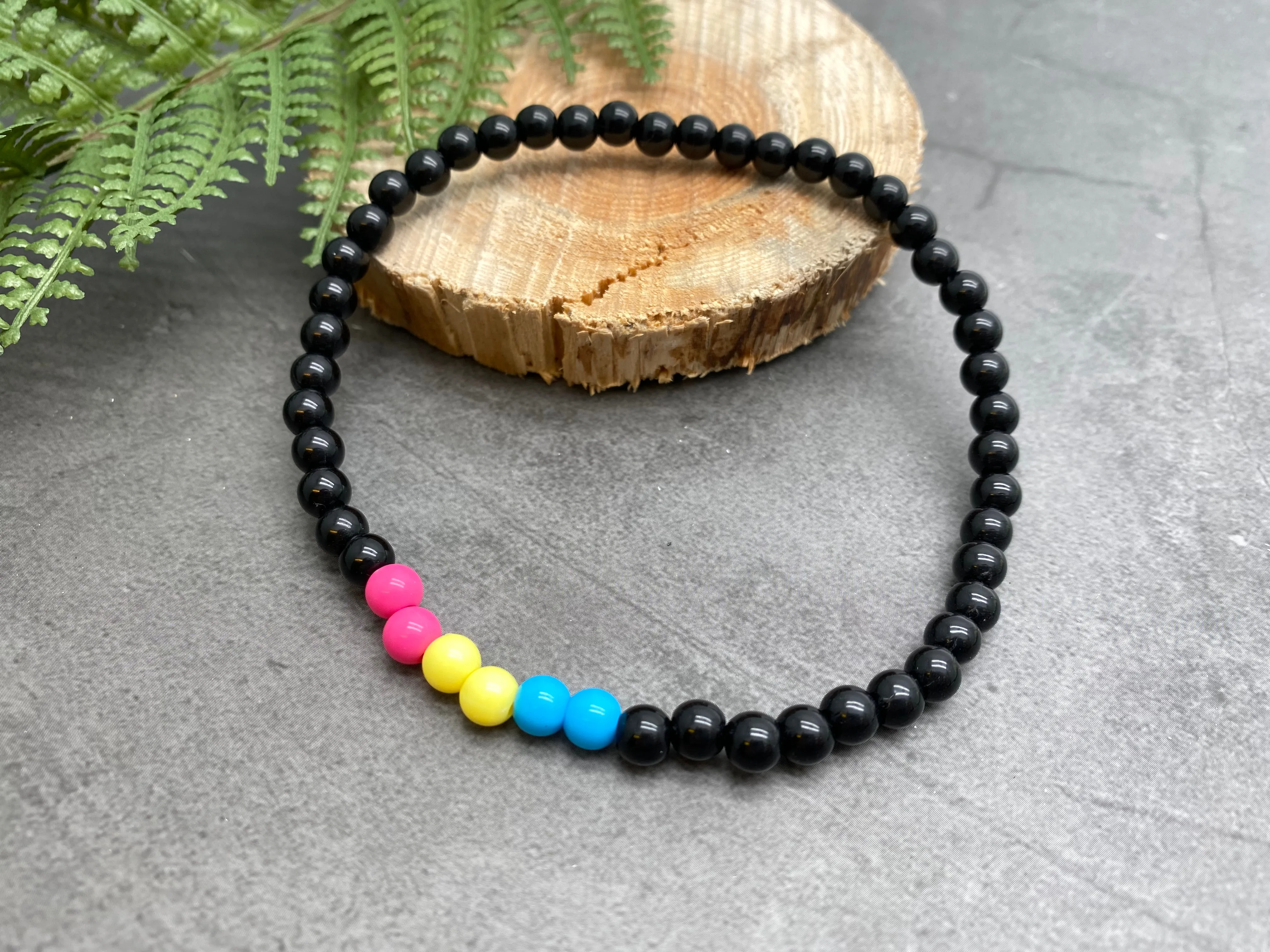 Pansexual Colours Acrylic Bead Anklet