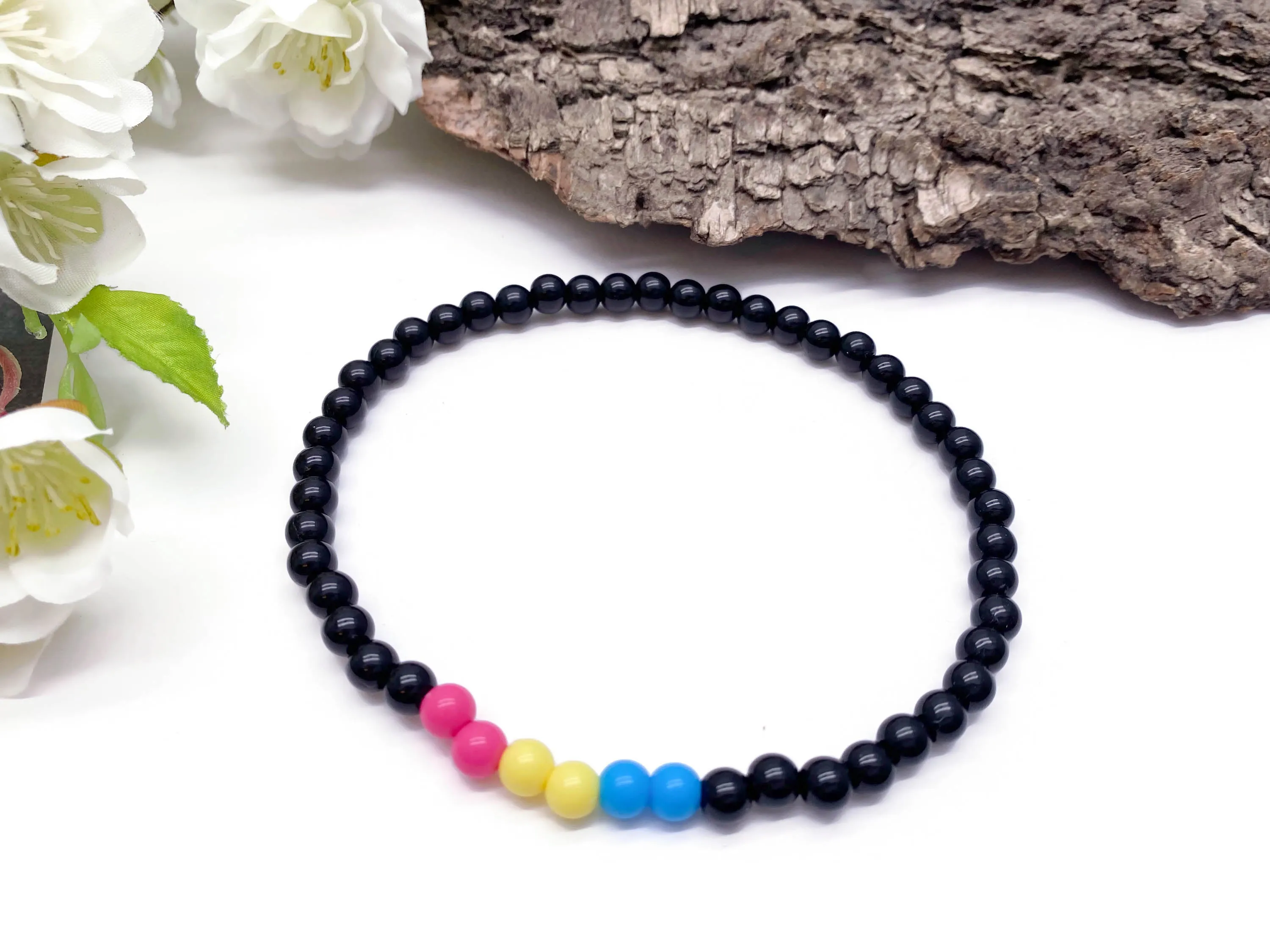 Pansexual Colours Acrylic Bead Anklet