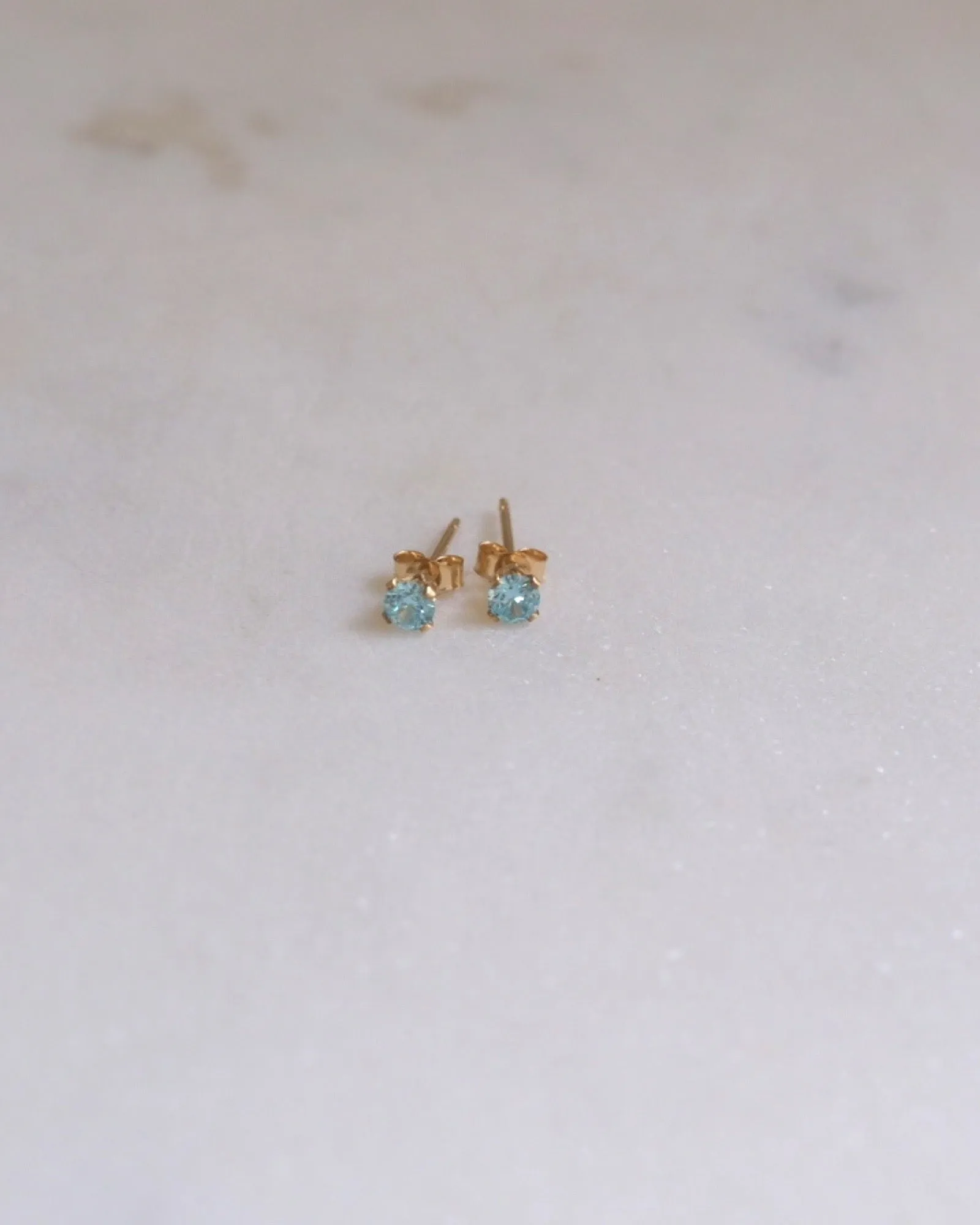 Petite Aquamarine Stud Earrings