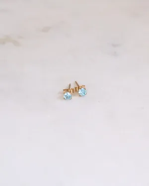 Petite Aquamarine Stud Earrings