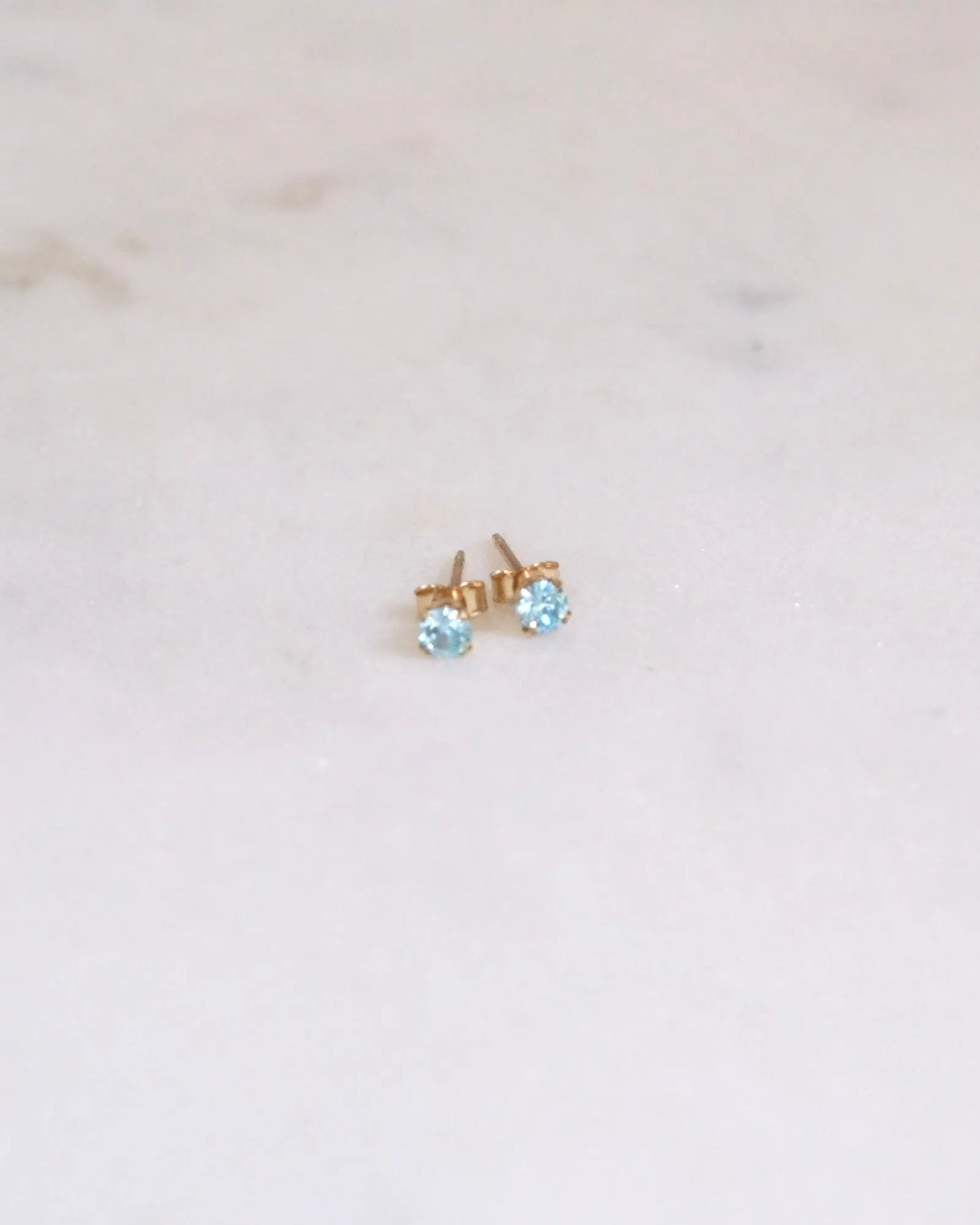 Petite Aquamarine Stud Earrings