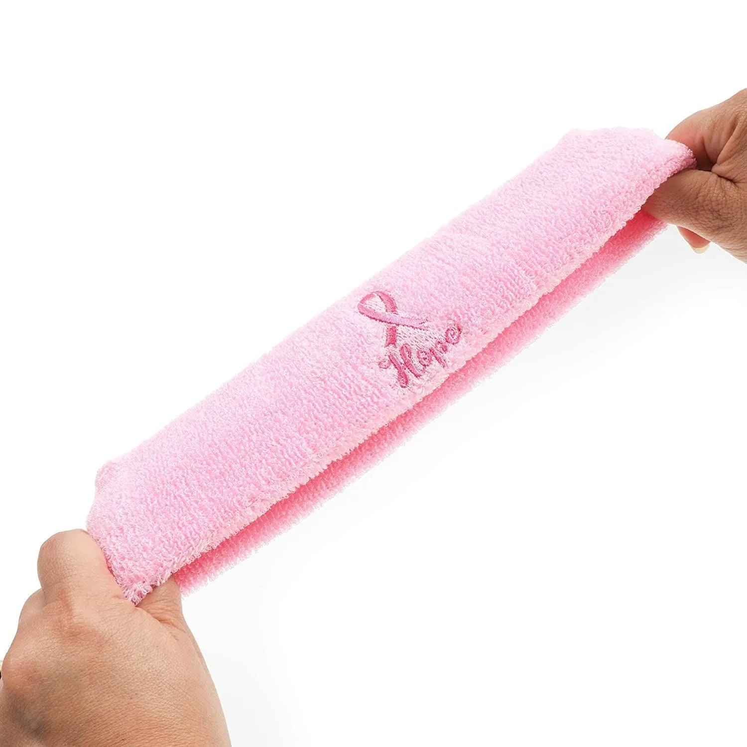 Pink Breast Cancer Awareness Sweat Bands and Headband Set (3 Pieces)