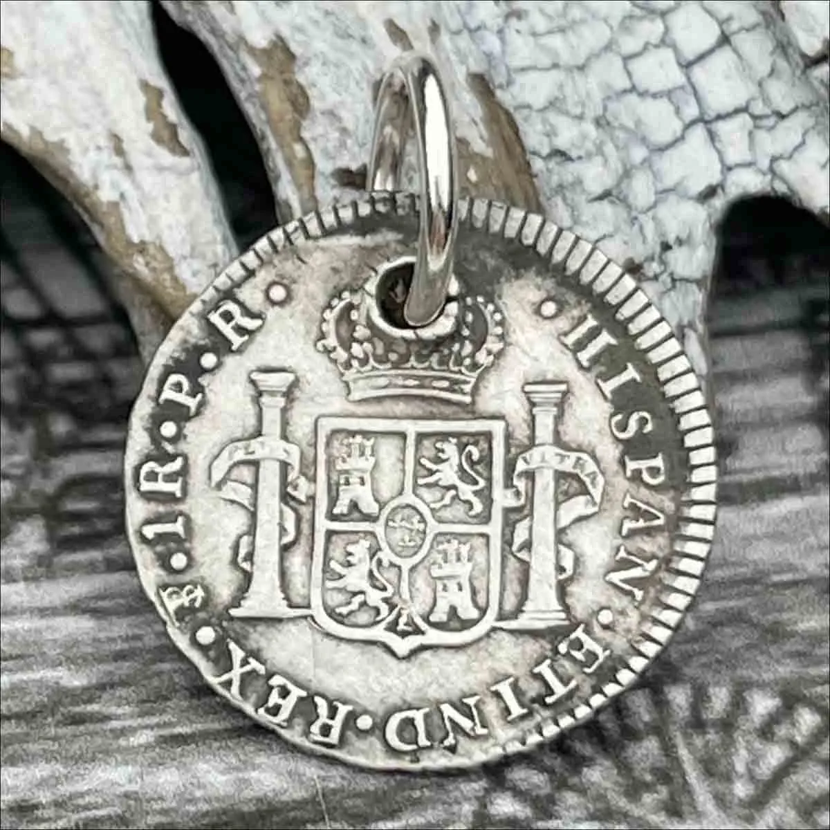 Pirate Chic Silver 1 Reale Spanish Portrait Dollar Dated 1778 - the Legendary "Piece of Eight" Pendant | Artifact #8842