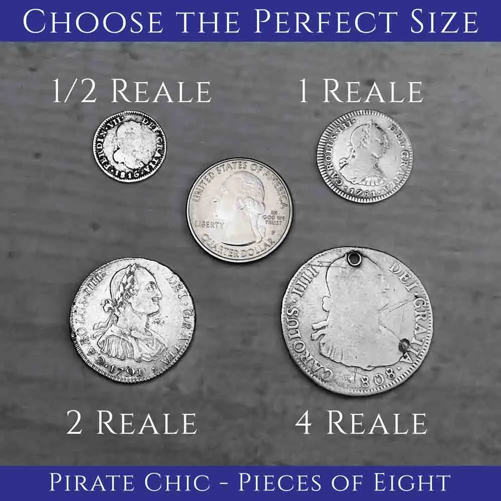 Pirate Chic Silver 1 Reale Spanish Portrait Dollar Dated 1778 - the Legendary "Piece of Eight" Pendant | Artifact #8842