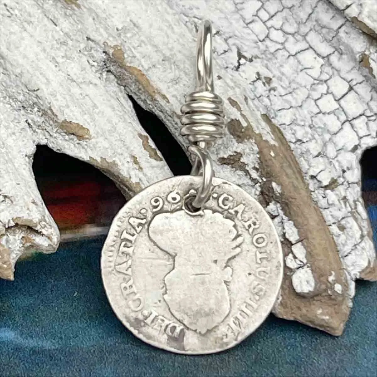 Pirate Chic Silver Half Reale Spanish Portrait Dollar Dated 1796 - the Legendary "Piece of Eight" Pendant | Artifact #8831