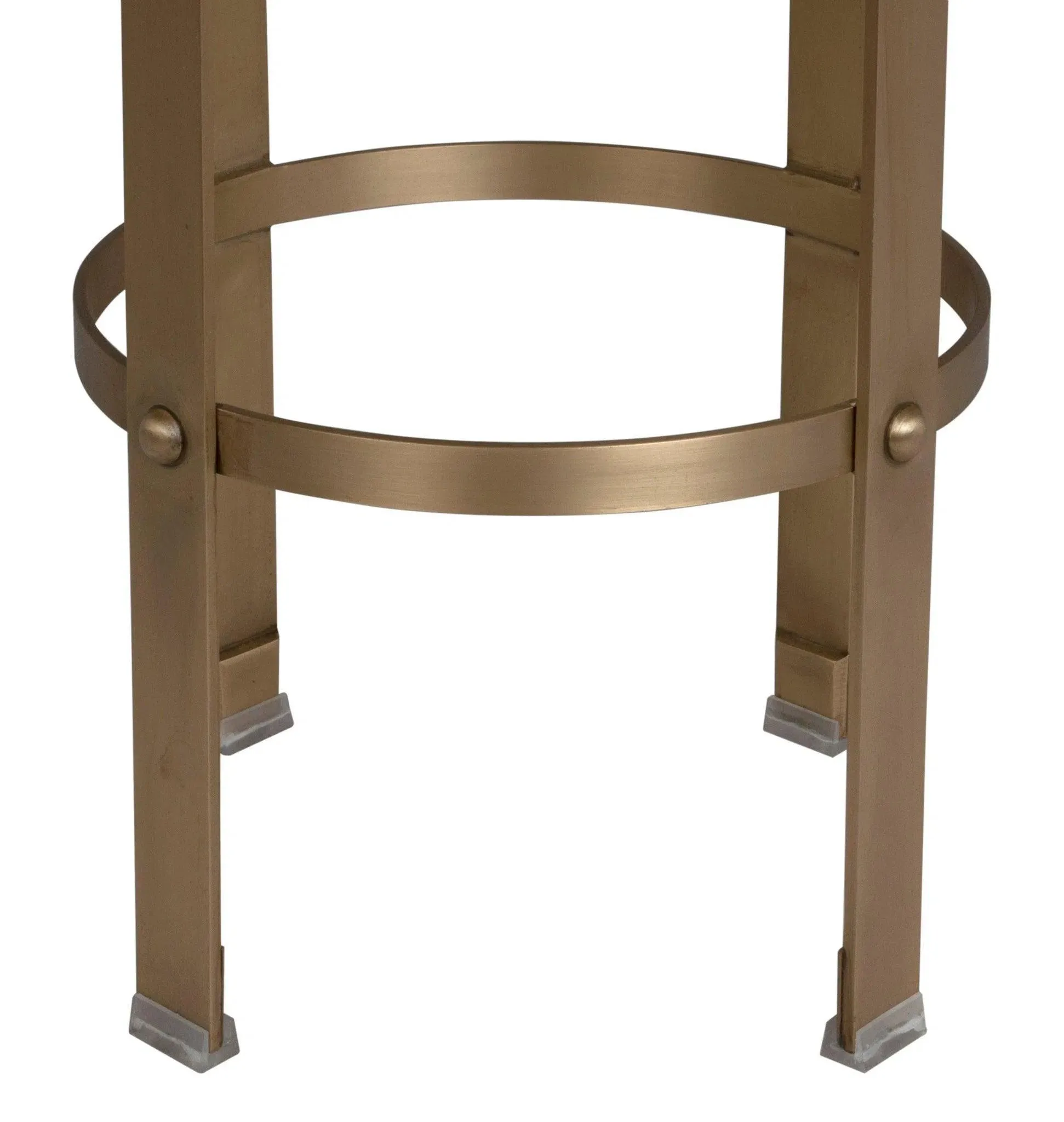 Prince Steel and Leather Counter Stool With Brass Finish