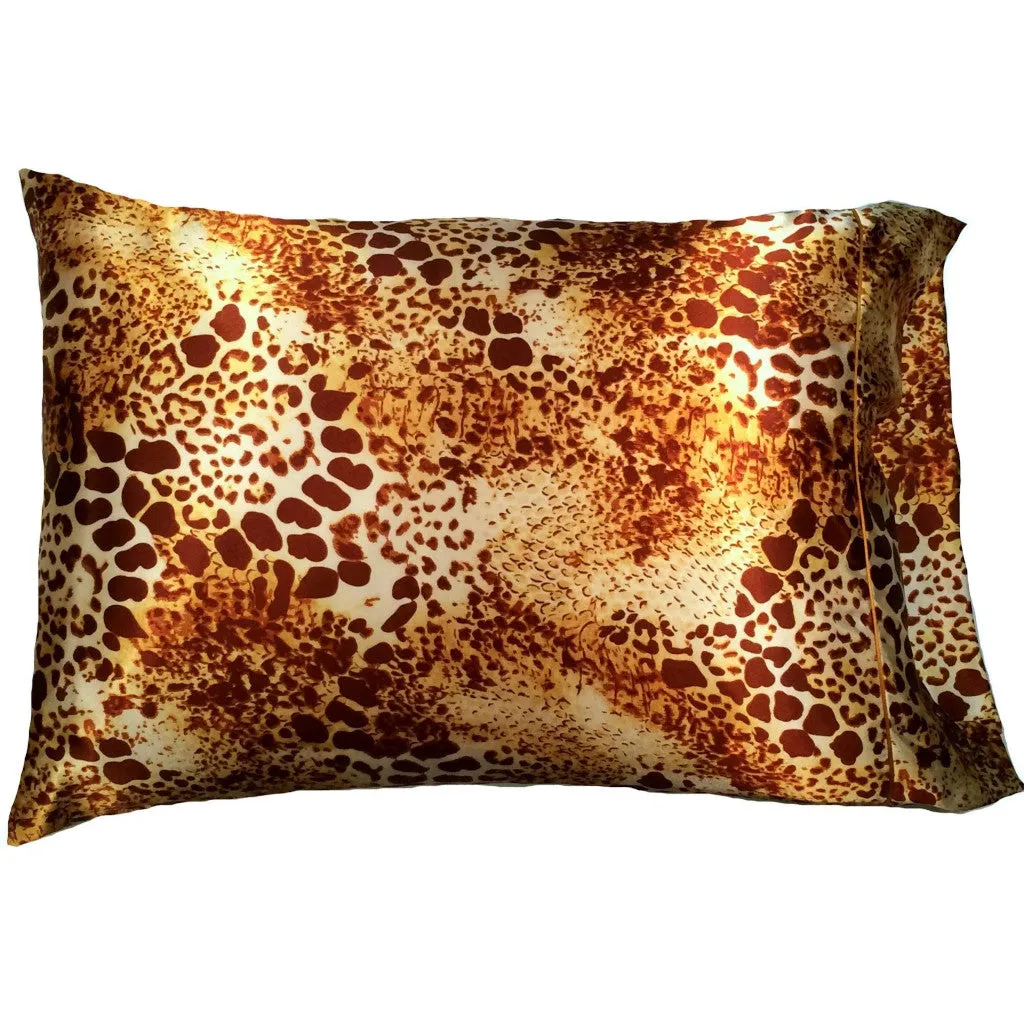 Satin Pillowcase, Leopard Skin. African Animal Print. Silky Smooth.