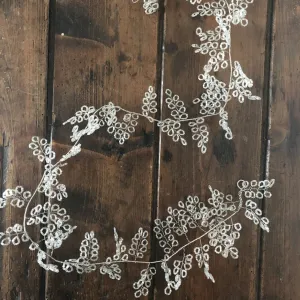 Silver Beaded Leaf Garland