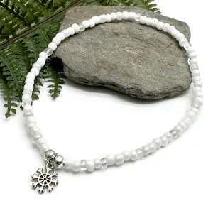 Snowflake Seed Bead Anklet - Colour Choice