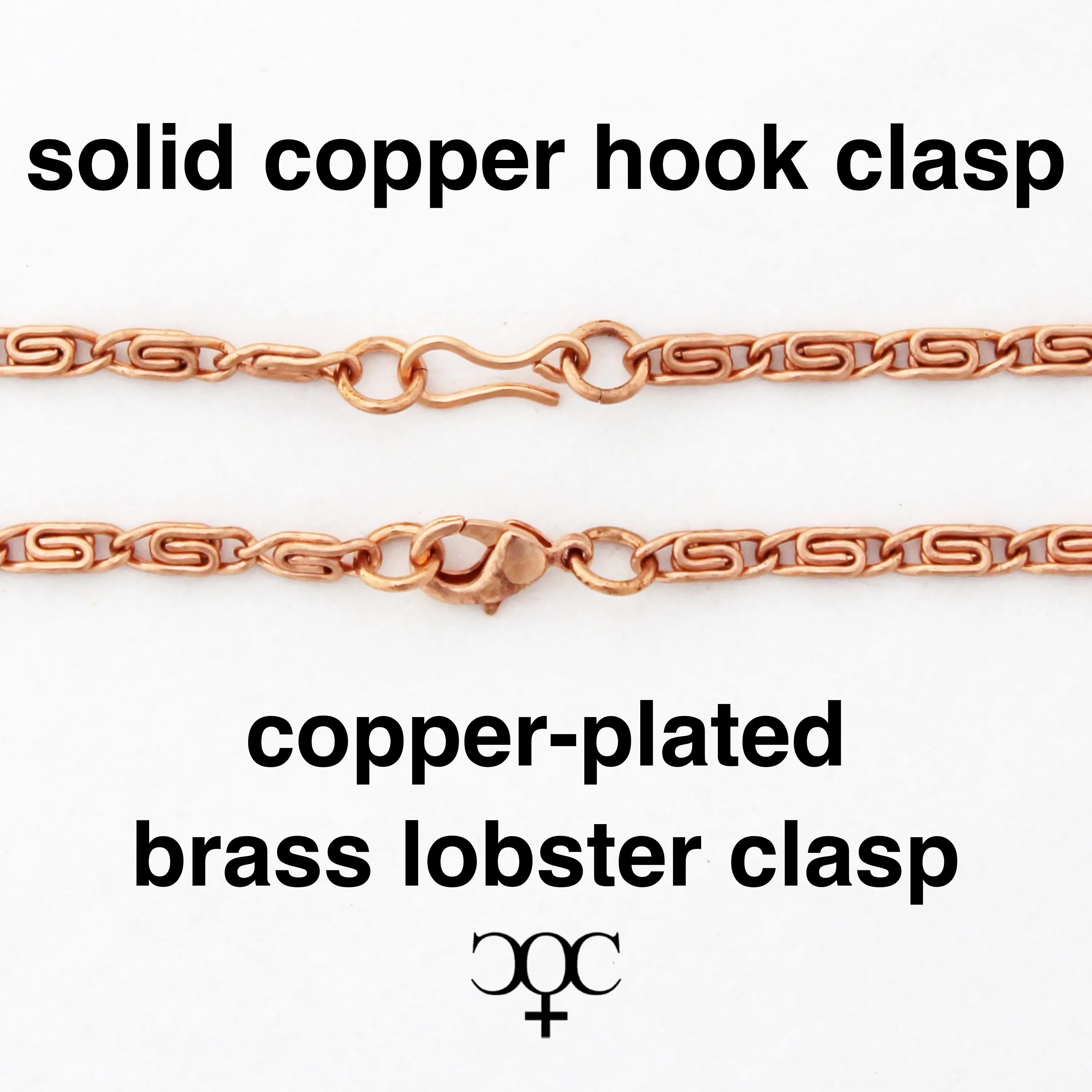 Solid Copper Anklet Set Fine Figaro Chain Anklet Bracelets AC41M Matching Set of 2 Solid Copper Anklet Chains