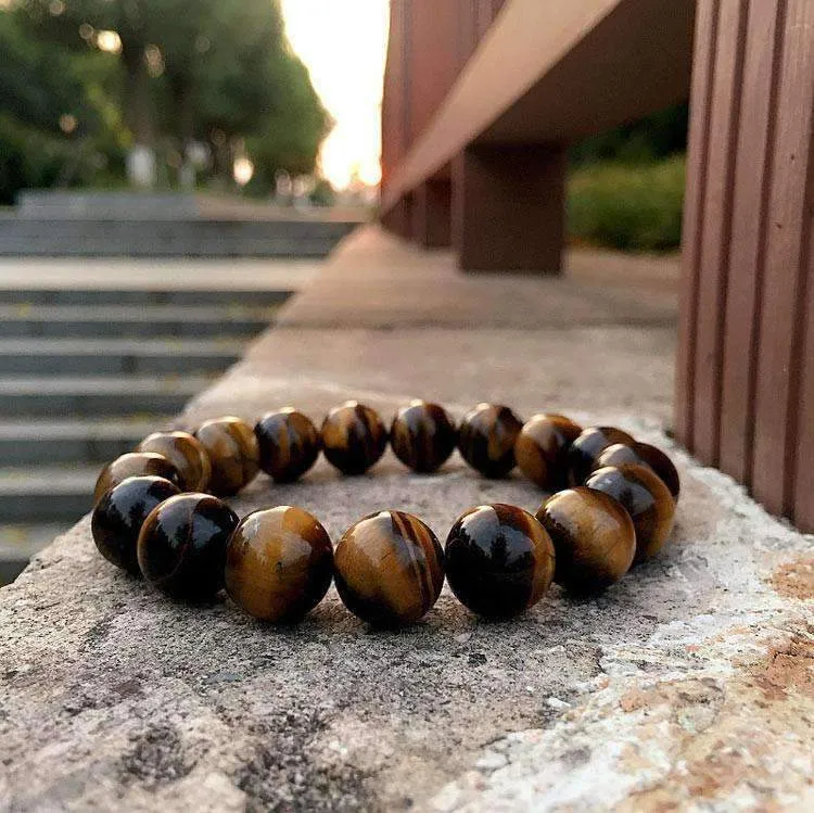 Tiger Eye Natural Lava Stone Beads Bracelets