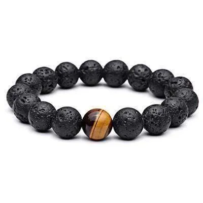 Tiger Eye Natural Lava Stone Beads Bracelets