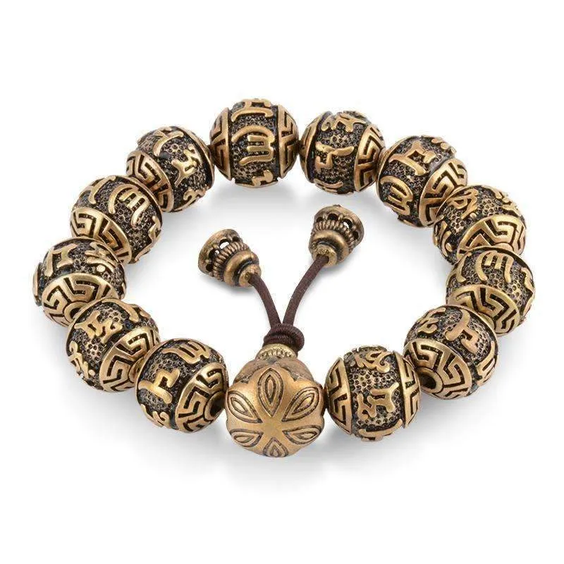 Traditional Tengyur Brass Prayer Beads Bracelets