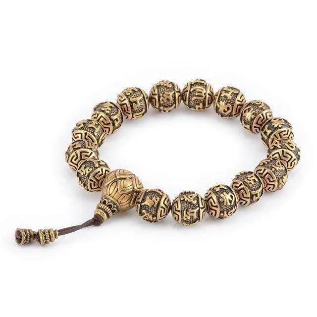 Traditional Tengyur Brass Prayer Beads Bracelets